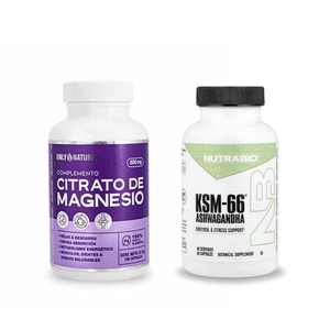 Promo Ashwagandha KSM-66 + Citrato de Magnesio Only Natural